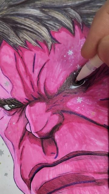 Рисуем Розового Халка #арт #скетч #рисунок #халк #Hulk #pink #art
