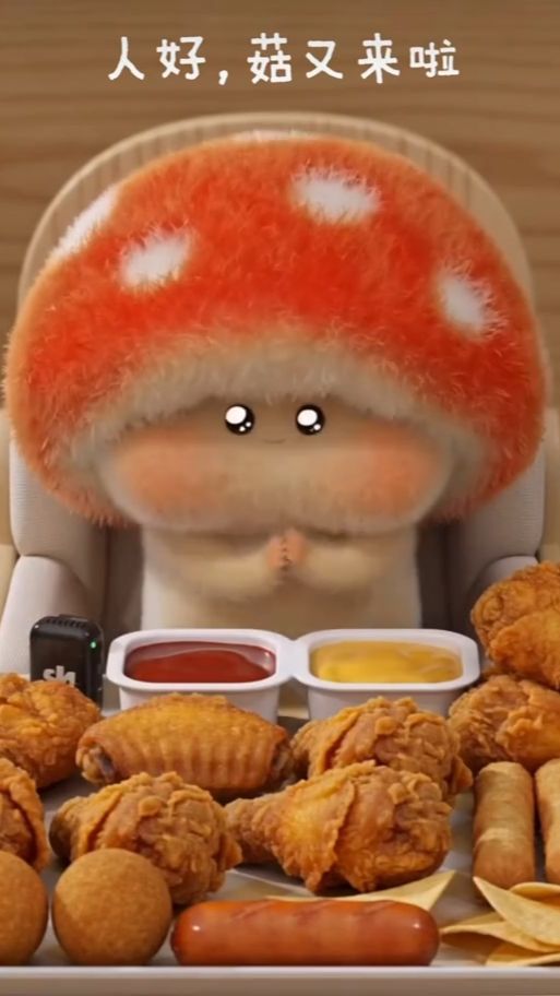 🍄🍄 Милый грибок с аппетитом обедает 🥣🥣