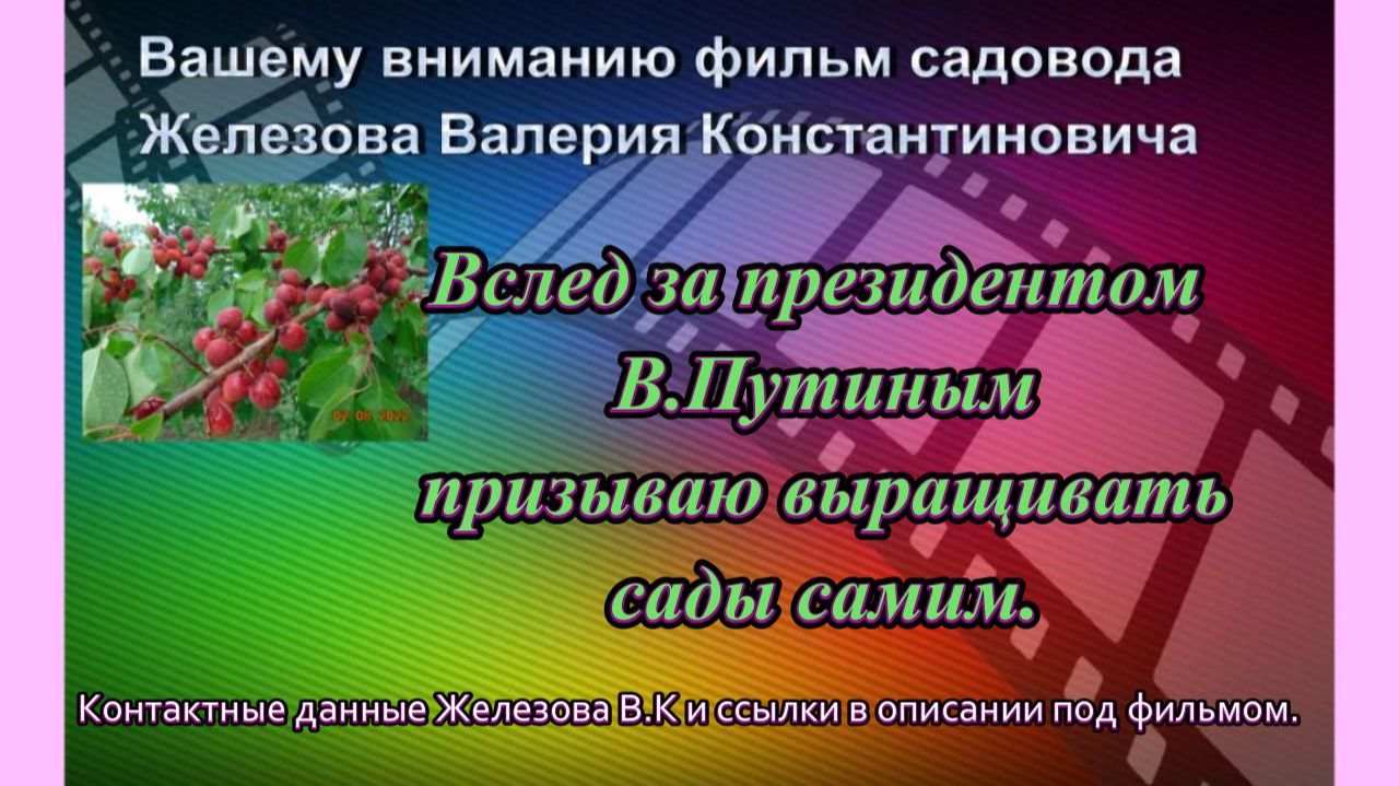 Вслед за президентом В.Путиным призываю выращивать сады самим.