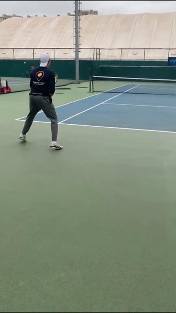 Academy Tennis Player Warming Up At The Itf Juniors Tournament #tennisplayer #tennisacademy  #atp