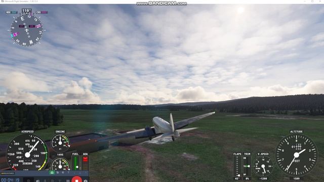 Microsoft Flight Simulator посадки на крыло