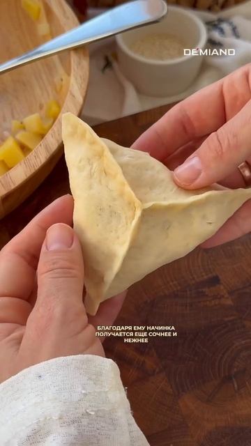 Треугольники с мясом и картошкой 