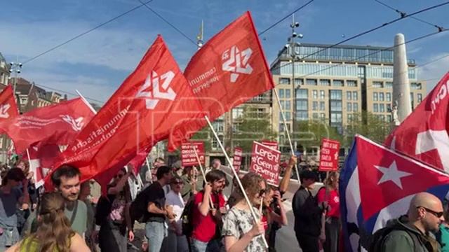 Акции против милитаризации Нидерландов и за мир с РФ в Амстердаме