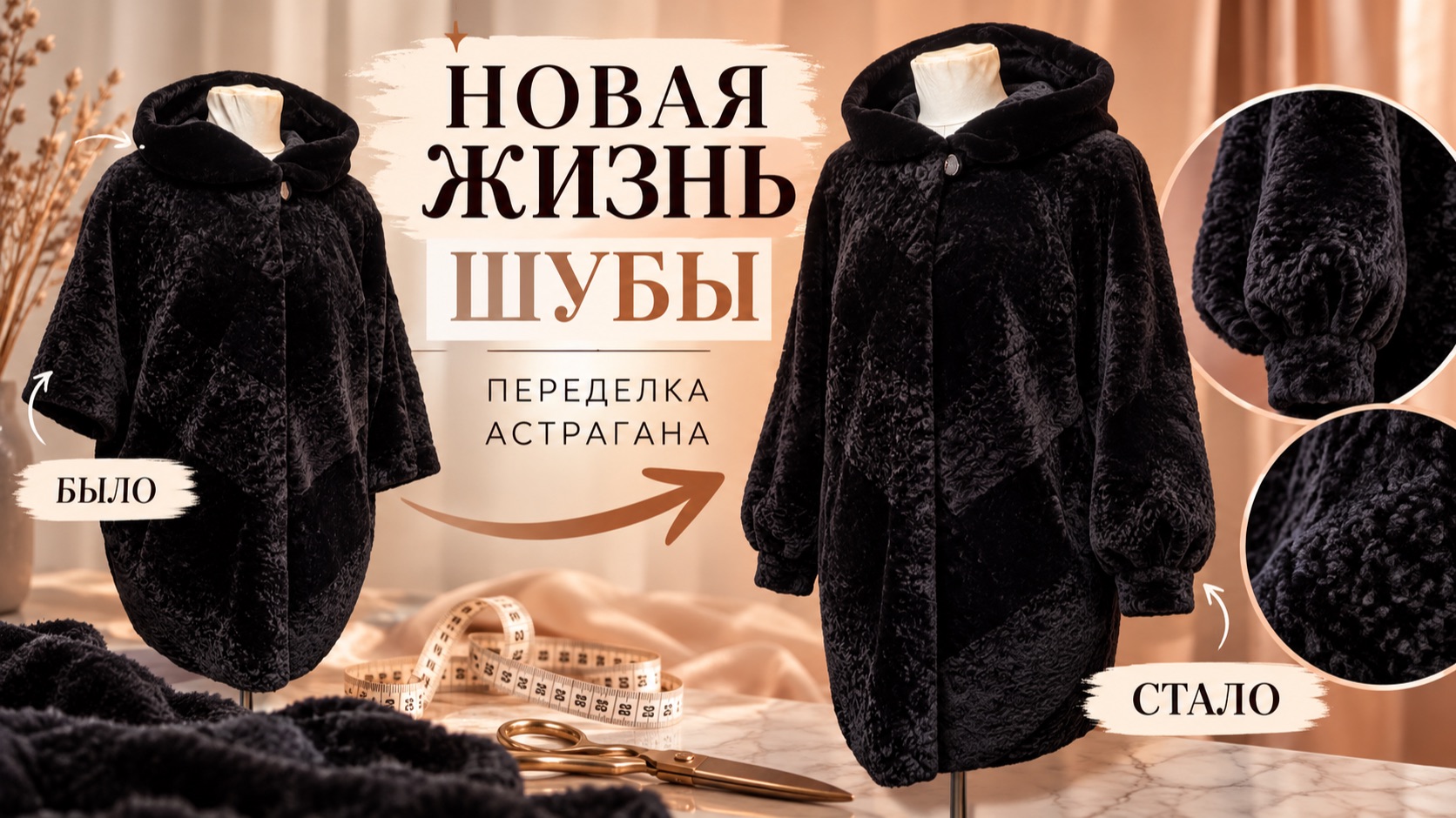 Как переделать шубу из астрагана? Новый рукав силуэт и посадка