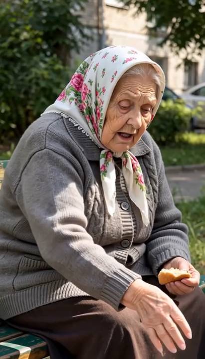 БАБУШКА ГОЛУБЕЙ КОРМИТ