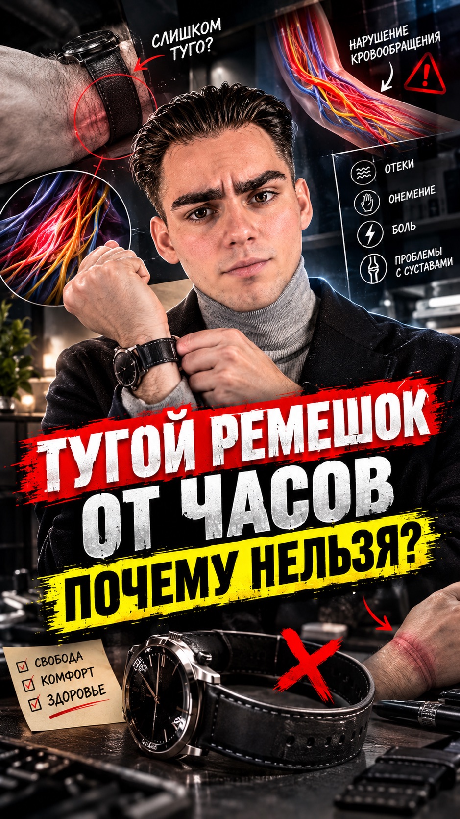 ТУГОЙ РЕМЕШОК ЧАСОВ | ПОЧЕМУ ВРЕДНО?