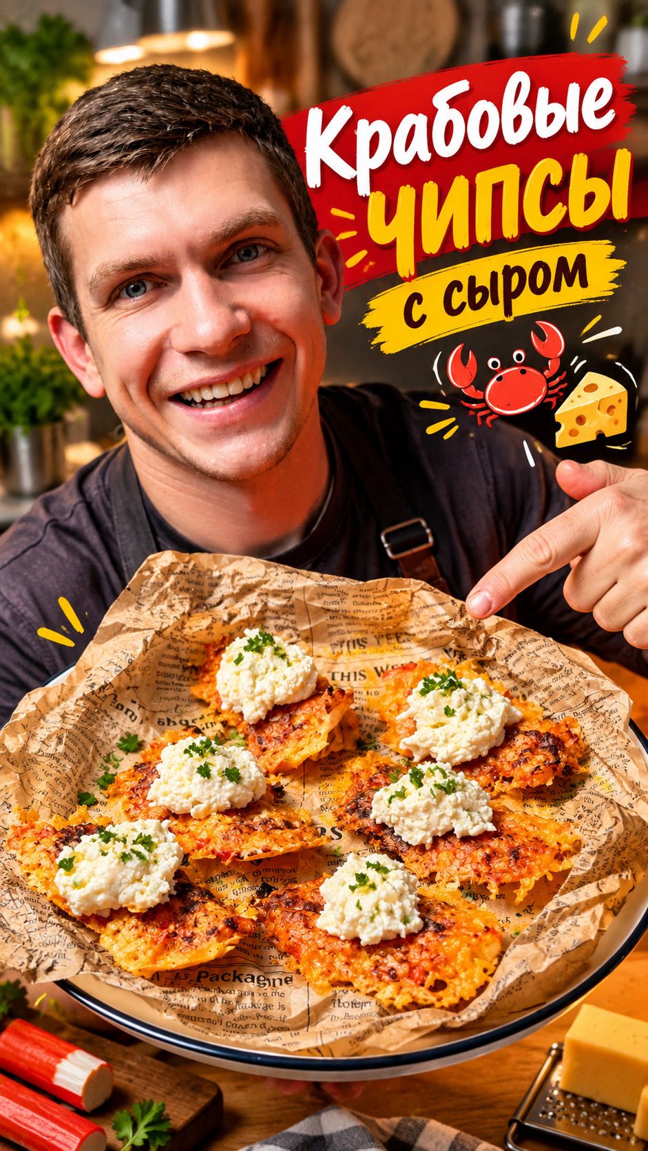 Крабовые чипсы с сыром