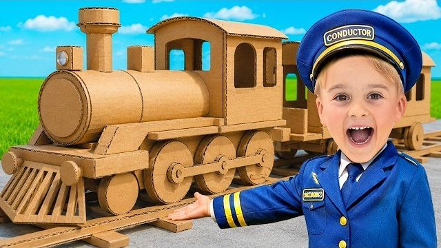 Настоящий вызов для детей с картонным поездом!