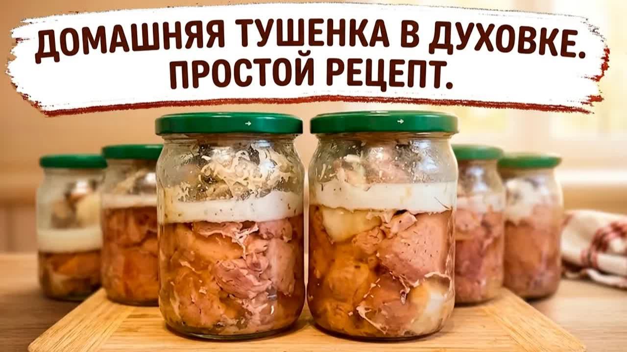 Домашняя ТУШЕНКА в духовке БЕЗ АВТОКЛАВА. Банки за раз будет Мало. Простой Рецепт.