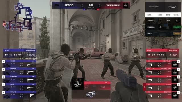 THE 6th SENSE -vs- FEDOD  2 карта  BUNKER PLAY CUP  Полуфинал  kn1feTV