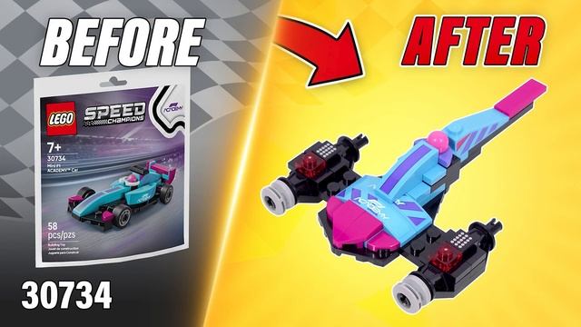 5в1 LEGO Speed Champions Mini F1 ACADEMY Car MOC 30734 265 деталей Пошаговое руководство по сбор