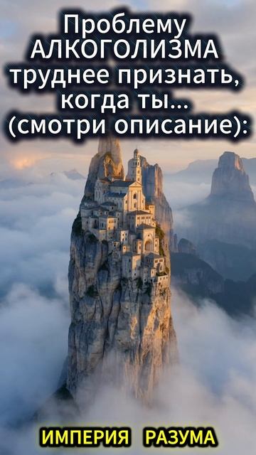 Проблему АЛКОГОЛИЗМА труднее признать когда ты... смотри описание: