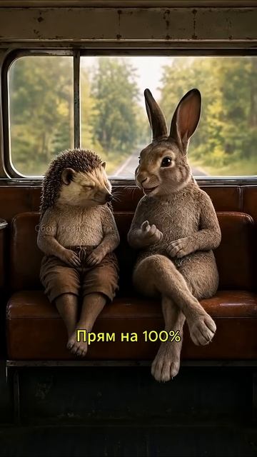 ЁЖ И ЗАЯЦ В ОПАСНОСТИ - нейросеть юмор мем смешныеживотные hailuoai hailuo02 minimax