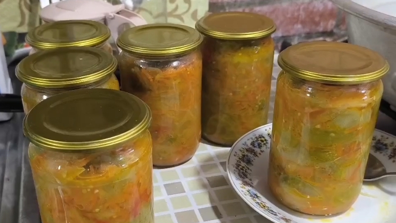 Наши будни .Салат  зелёными помидорами Дунаевский Вялим мясо.