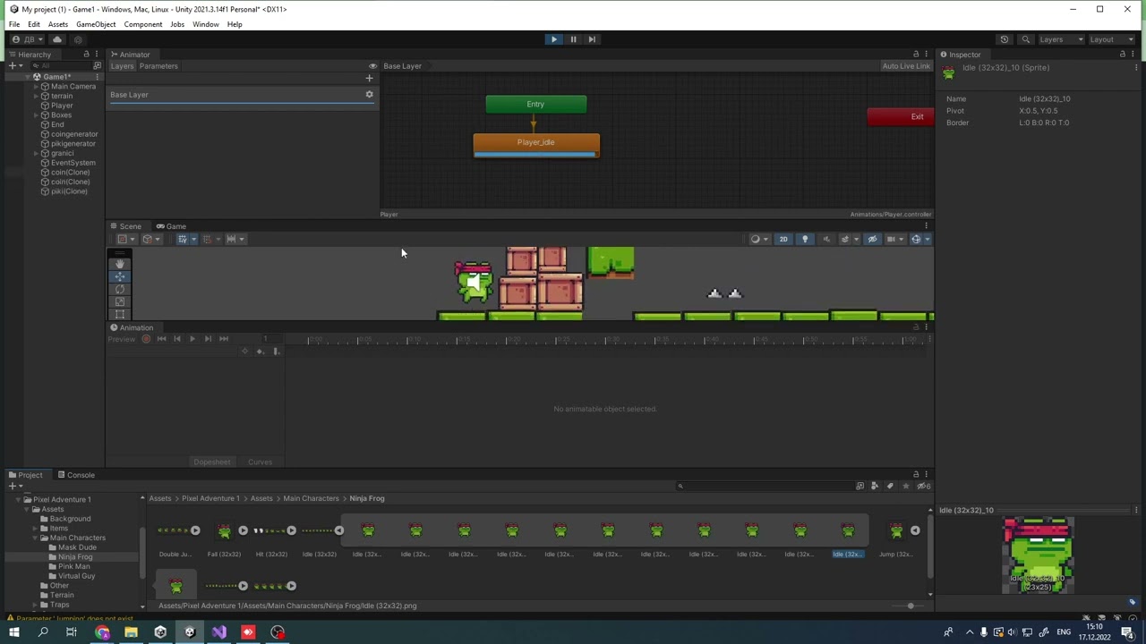 Unity 2d создание анимации и двигающихся платформ