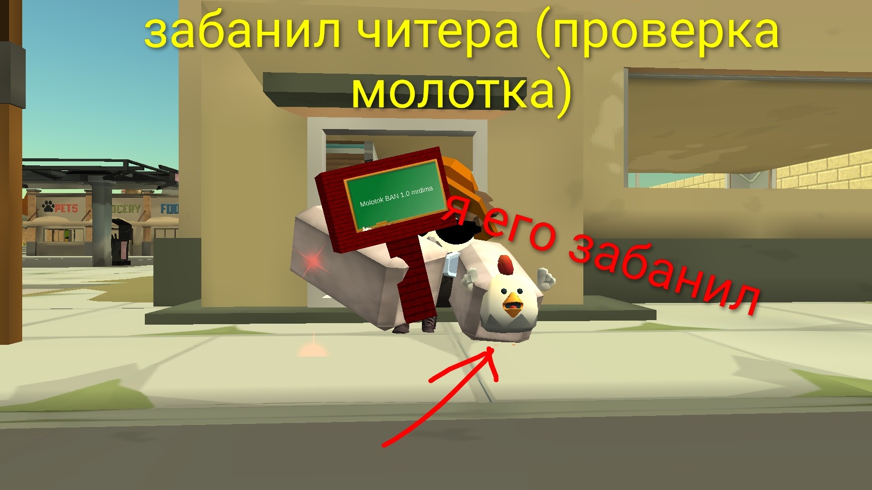 забанил читера (проверка молотка бана)