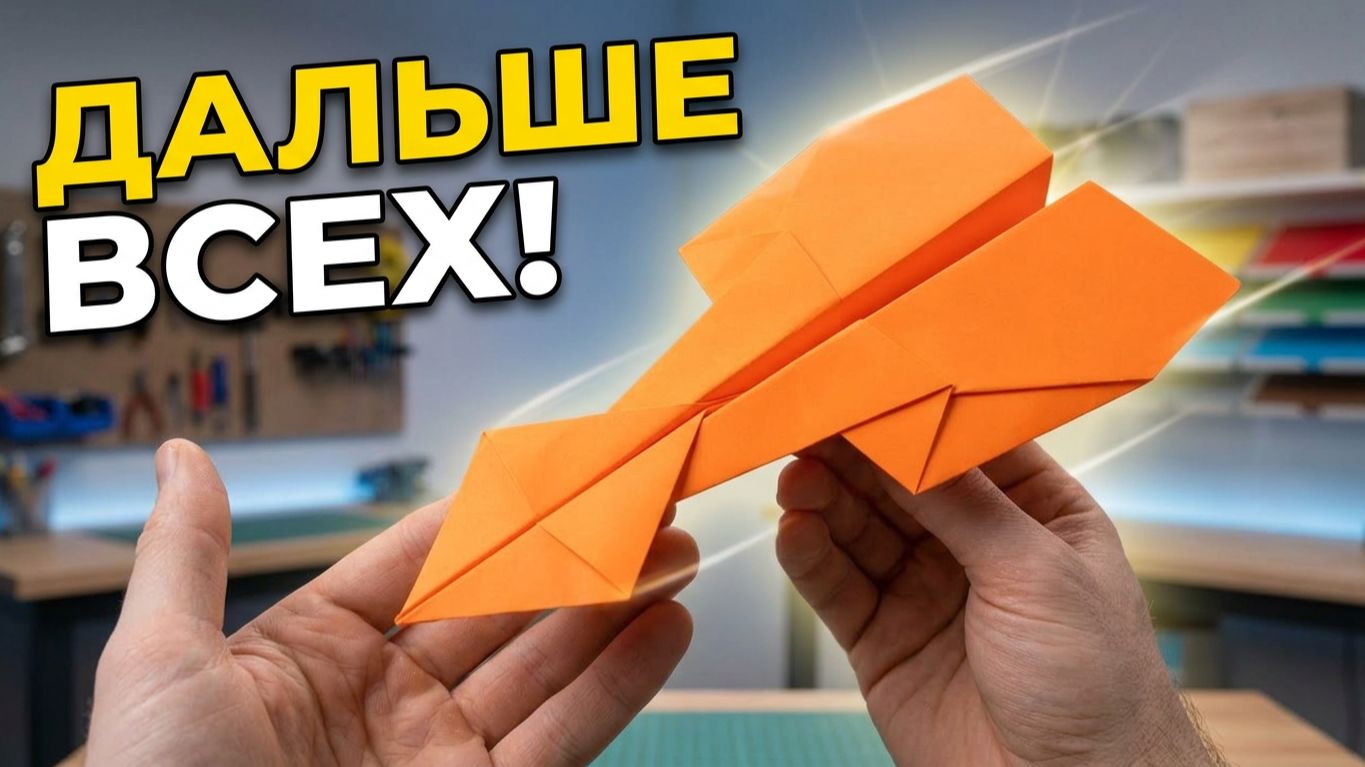 Как сделать самолётик из бумаги ✈️ Летает ДАЛЬШЕ всех!
