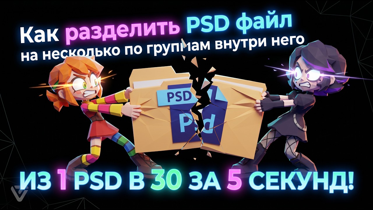 Как разделить PSD файл на несколько по группам внутри него
