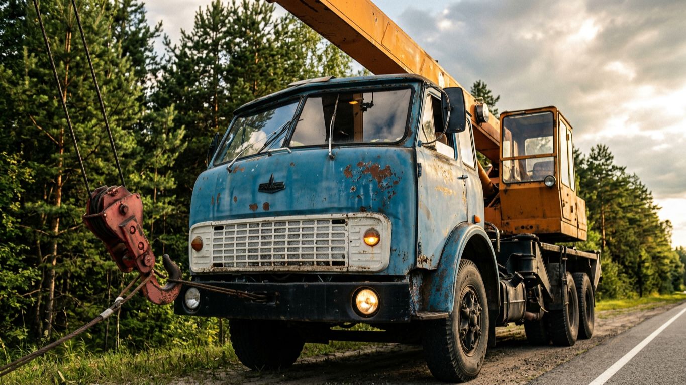 ДРЕВНИЙ АВТОКРАН МАЗ! Задача - оживить и на дальняк!