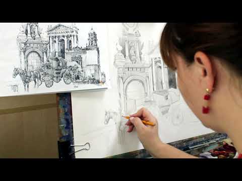  МАСТЕР-КЛАСС: КАРЕТА и ЛОШАДЬ  Рисунок карандашом  ШТРИХ ПО ФОРМЕ