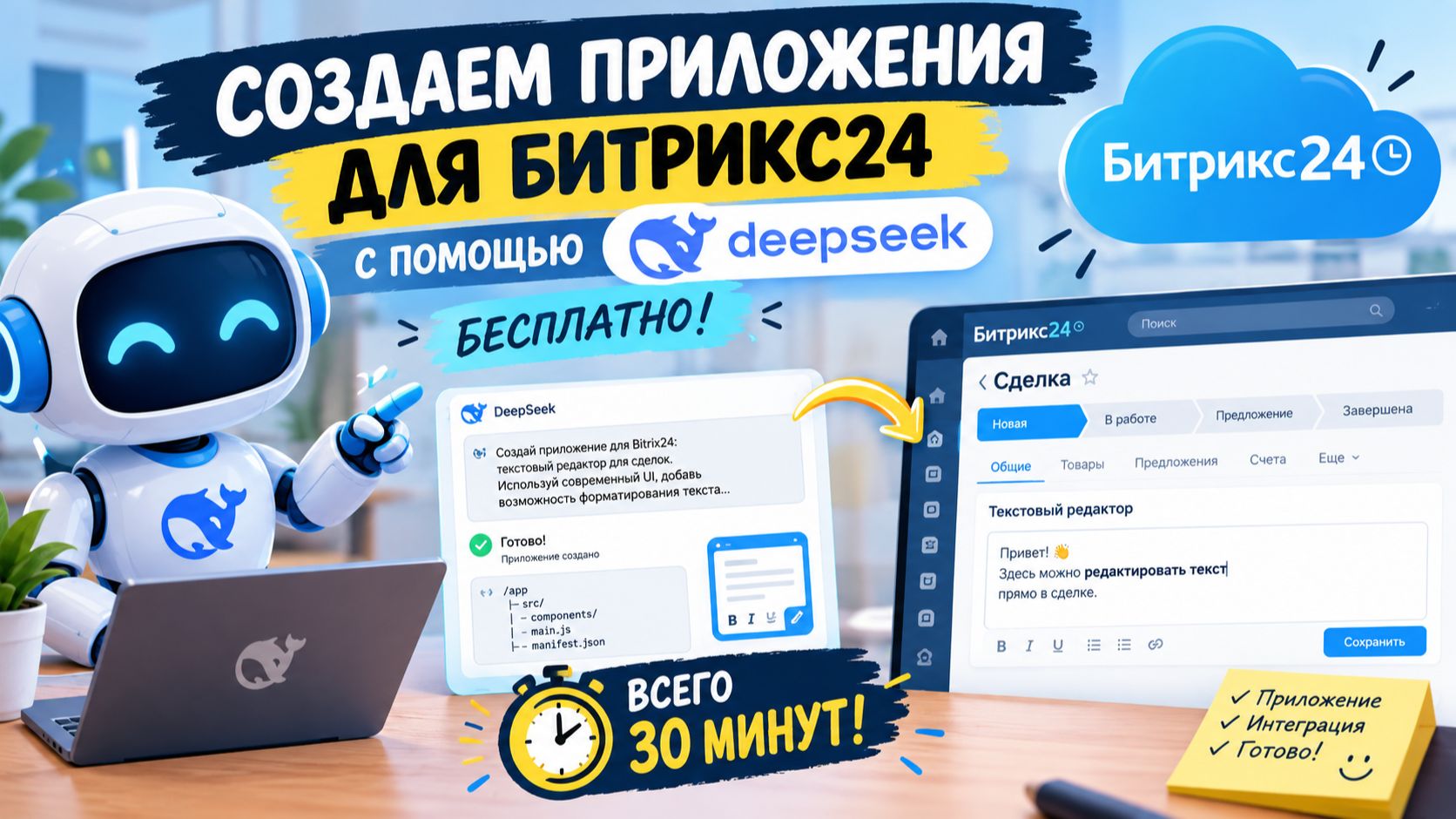 Создаем приложение для Битрикс24 с DeepSeek