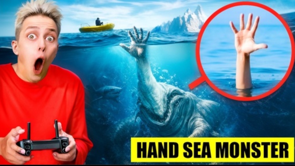 мой дрон снял HAND SEA MONSTER в Реальной Жизни! Аришнев