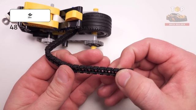 LEGO Technic Жёлтый мотоцикл 42225 151 деталь Пошаговое руководство по сборке