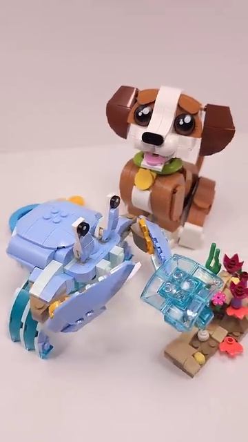 LEGO Creator Краб 31385 против Милые животные: Игривый щенок 31382