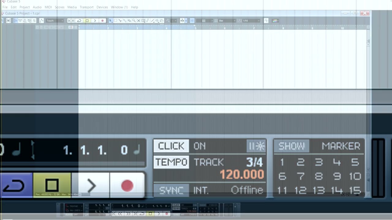 Метр и ритм в Cubase