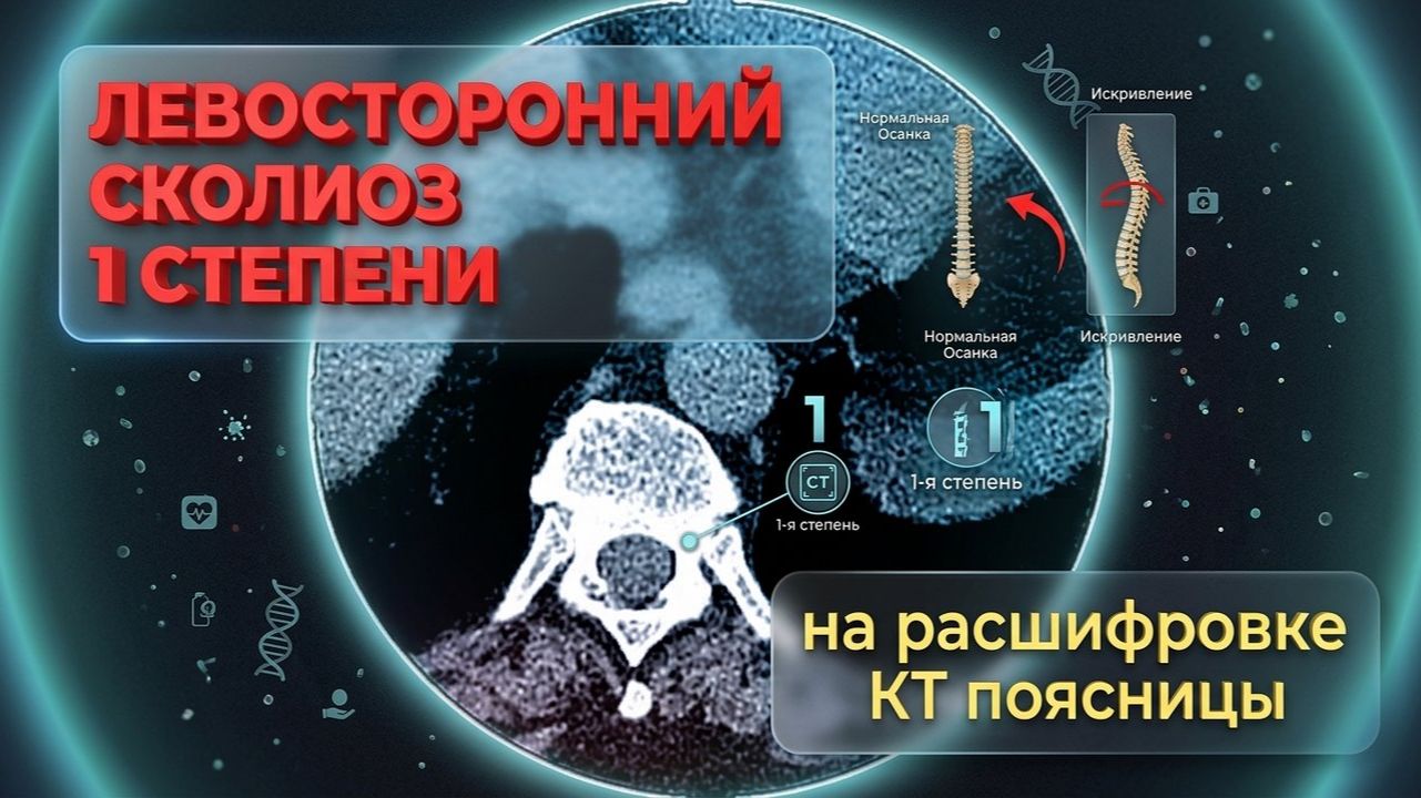 ЛЕВОСТОРОННИЙ СКОЛИОЗ поясничного отдела 1 степени и ГРЫЖА l4-l5 l5-s1 на РАСШИФРОВКЕ КТ поясницы