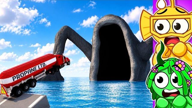 МАШИНЫ против ГИГАНТСКОГО ПОЖИРАТЕЛЯ МОРЕЙ! Реакция на разрушение