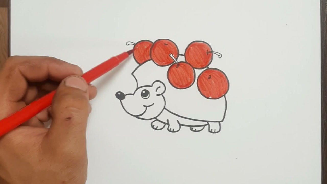 Раскрасьте ежика детям наоборот Aksincha bolalarga kirni boyash Paint the hedgehog for children