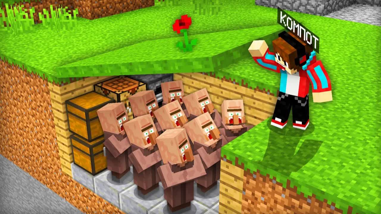 ЗАЧЕМ Я СПРЯТАЛ ВСЕХ ЖИТЕЛЕЙ В ДЕРЕВНЕ В МАЙНКРАФТ | Компот Minecraft / Компот