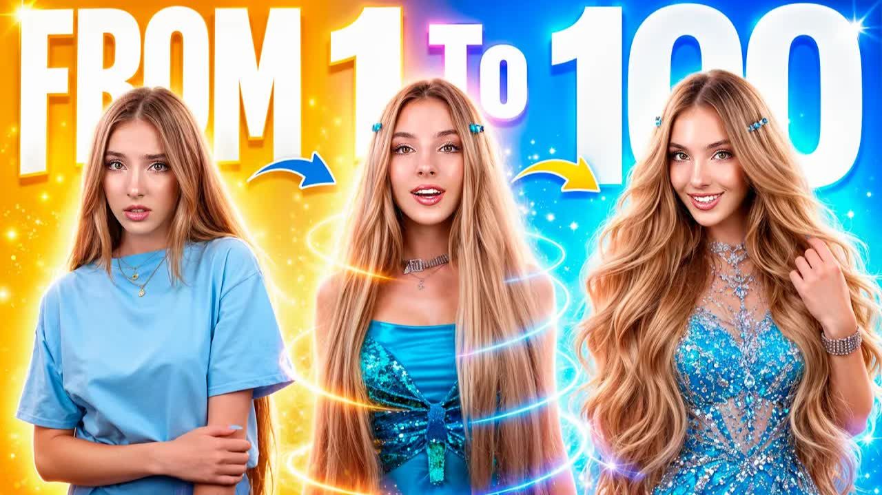 Блондинка от 1 до 100! Как Разбить Сердце Популярного Парня?