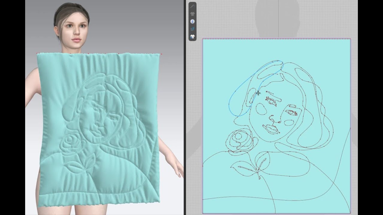 Quilted item transferring the pattern to vector import into CLO3D fill pressure freepik