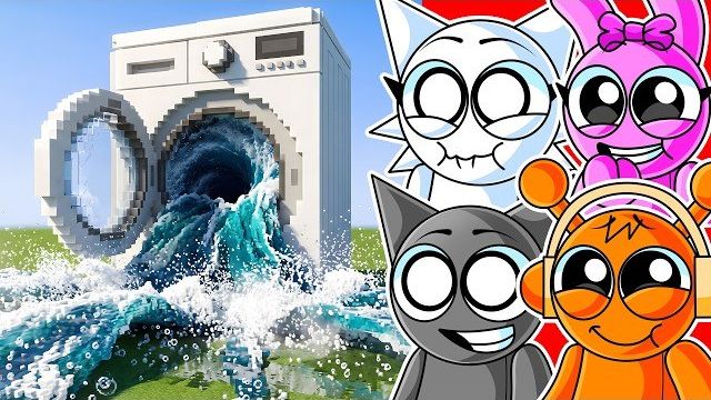 СТИРАЛЬНАЯ МАШИНА МАЙНКРАФТ против РЕАЛИСТИЧНОЙ ВОДЫ