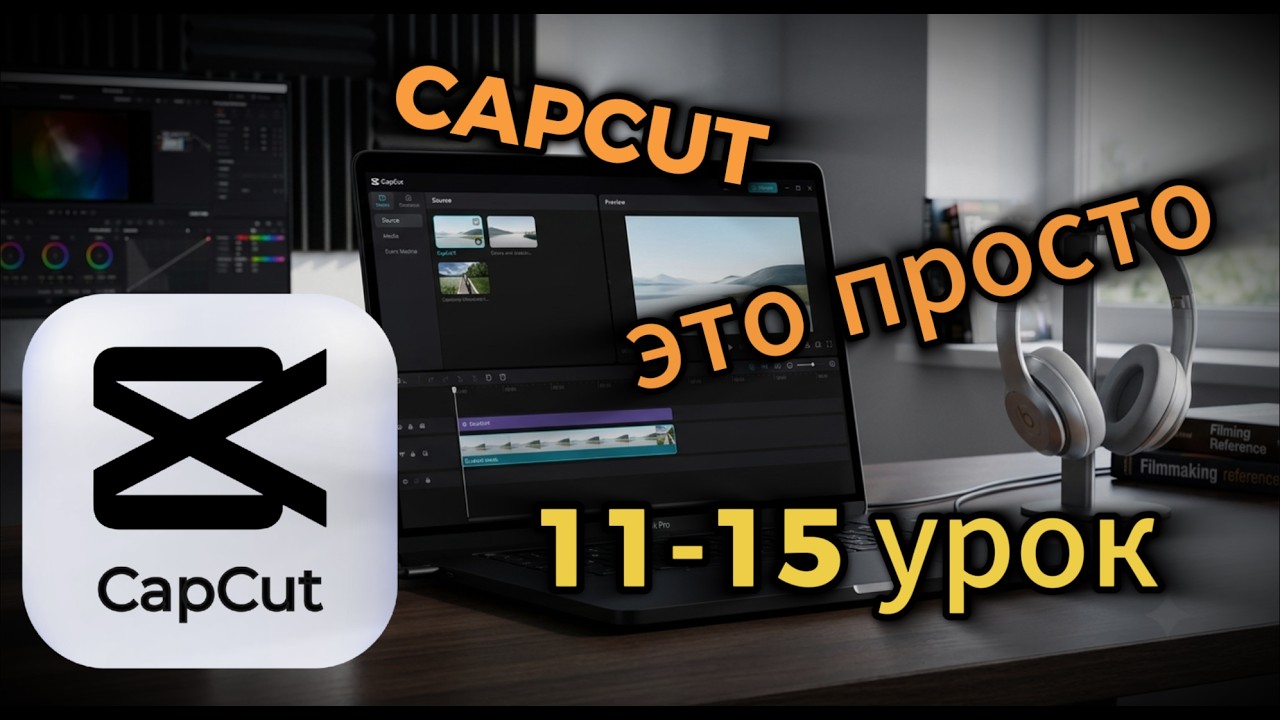 Курс по CapCut на ПК. Уроки 11-15: Трекинг, слои, ретушь, размытие и экспорт