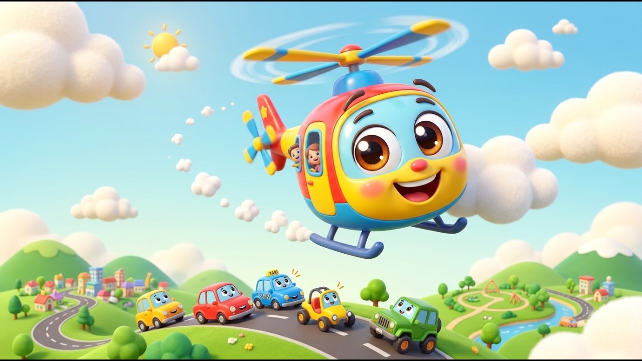 Песенка про ВЕРТОЛЁТ 🚁 | Песенка про машинки | Мультики про машинки для детей