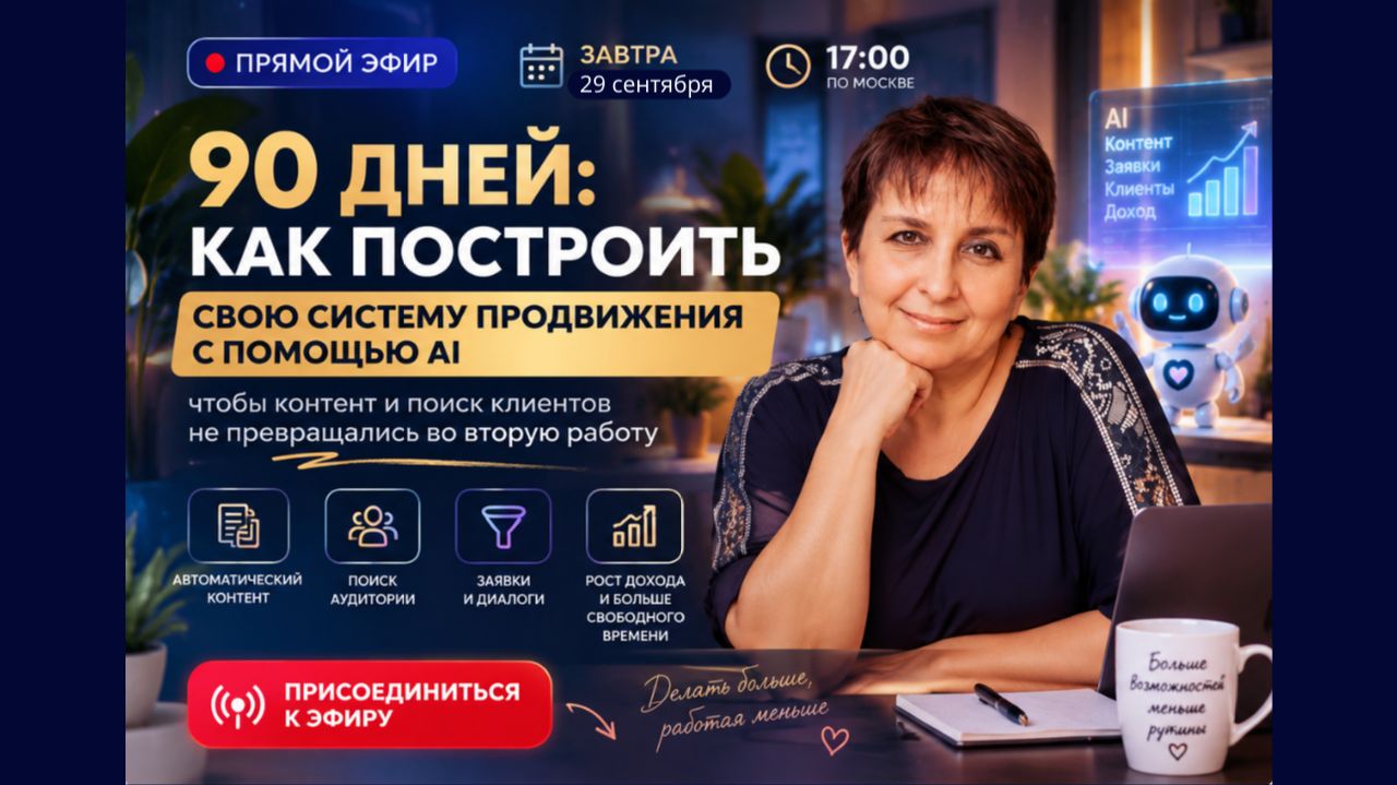 Челлендж 90 ДНЕЙ. Как построить свою систему продвижения с помощью AI