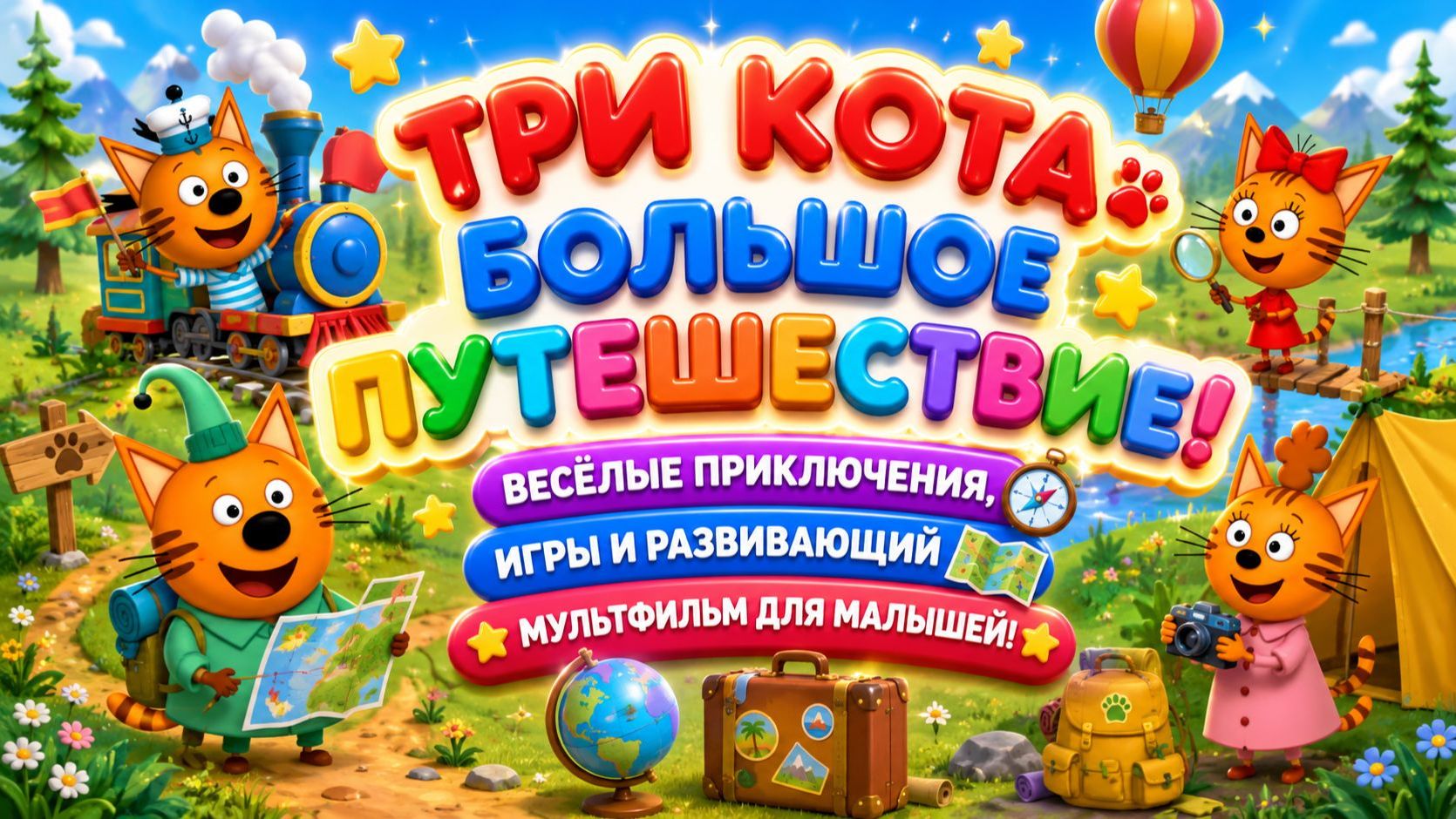 ТРИ КОТА  БОЛЬШОЕ ПУТЕШЕСТВИЕ  МУЛЬТИК