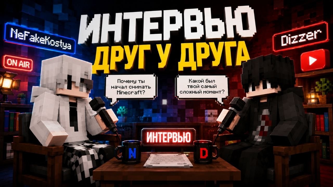 🔥🎤БЕРЁМ ИНТЕРВЬЮ У ДРУГ ДРУГА (NeFakeKostya X Dizzer)🎤 🔥