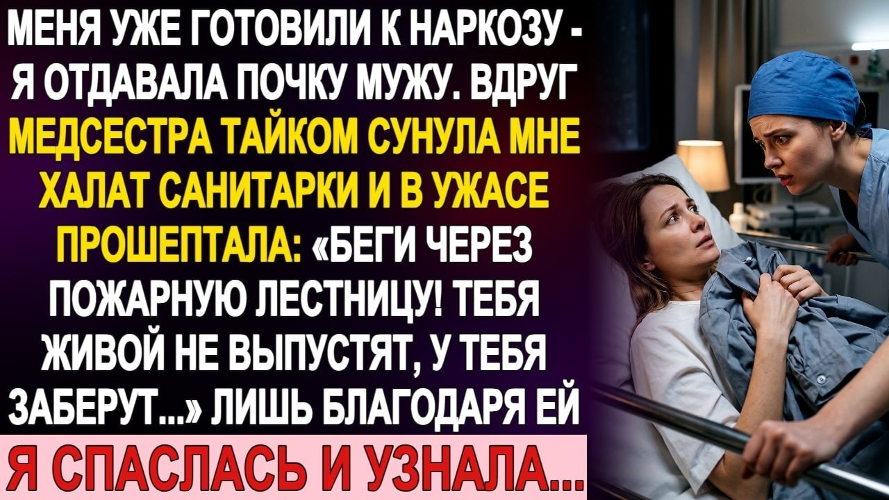 Я легла отдать почку мужу а медсестра шепнула Беги у тебя заберут не почку 