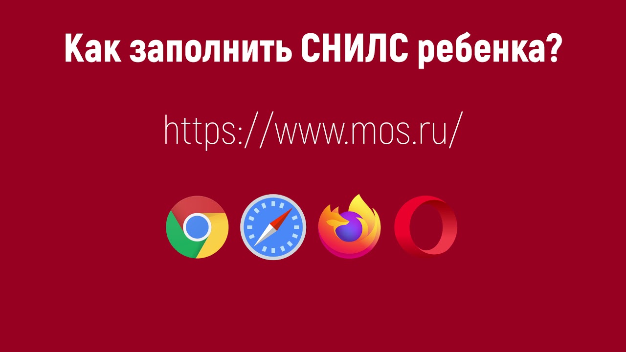 Видеоинструкция как заполнить СНИЛС