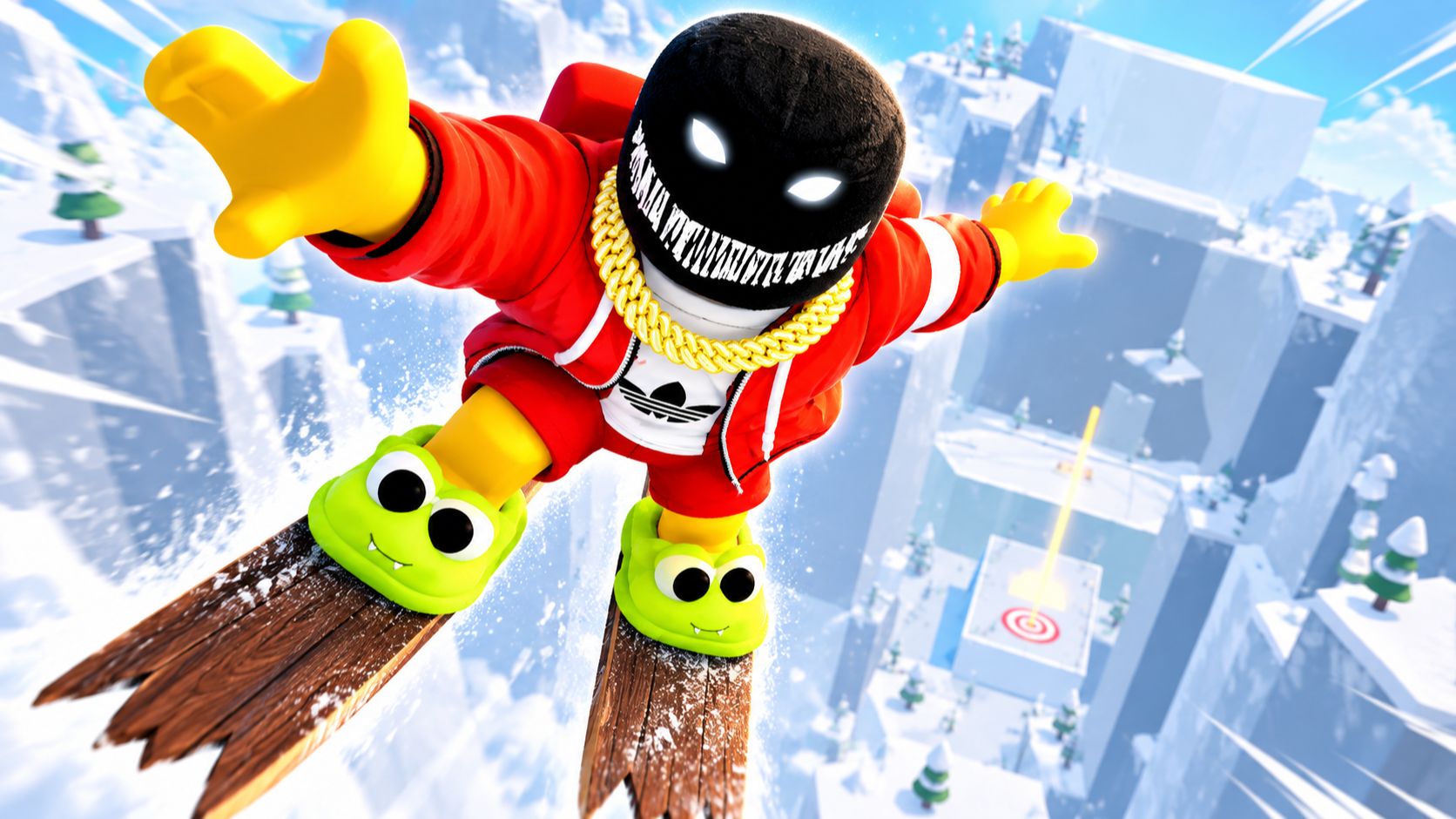 САМЫЙ ОПАСНЫЙ СПУСК НА ЛЫЖАХ В ROBLOX!  AkilaBro и MALIK
