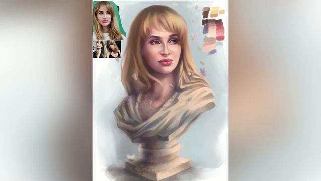 Портрет девушки в стиле семи-реализм  Girls portrait semi realistic  speedpaint