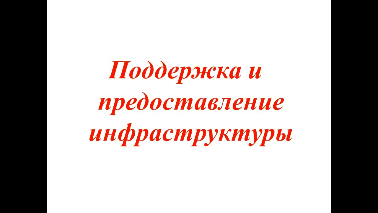 Поддержка и предоставление инфраструктуры Ч1