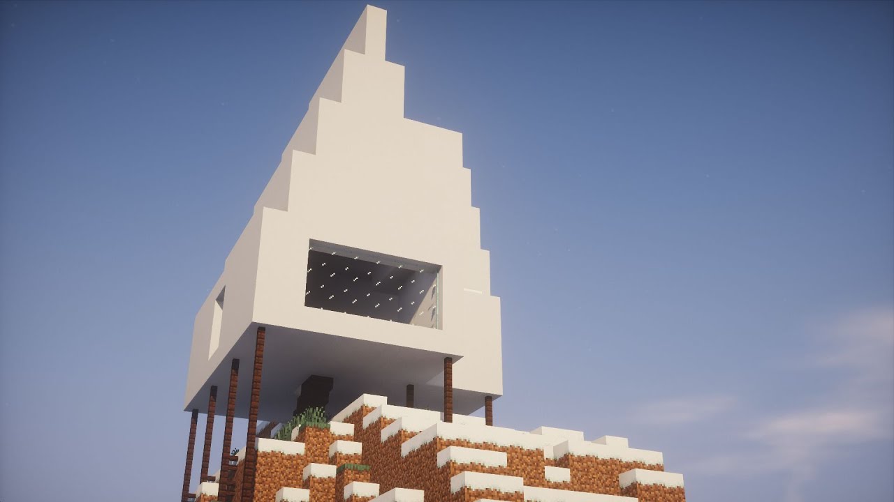 Дом в стиле минимализм для зимы в minecraft