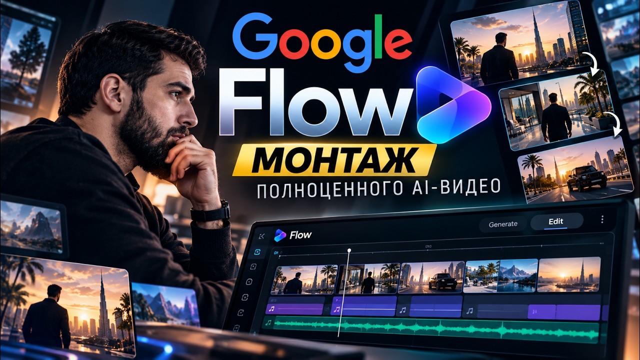Монтаж в Google Flow: как собрать полноценное AI-видео