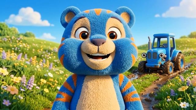 ОГО! ЧТО ВНУТРИ? Тигрик Блу ОТКРЫВАЕТ Таинственный СЮРПРИЗ с Синим Трактором!  Мультики для детей.