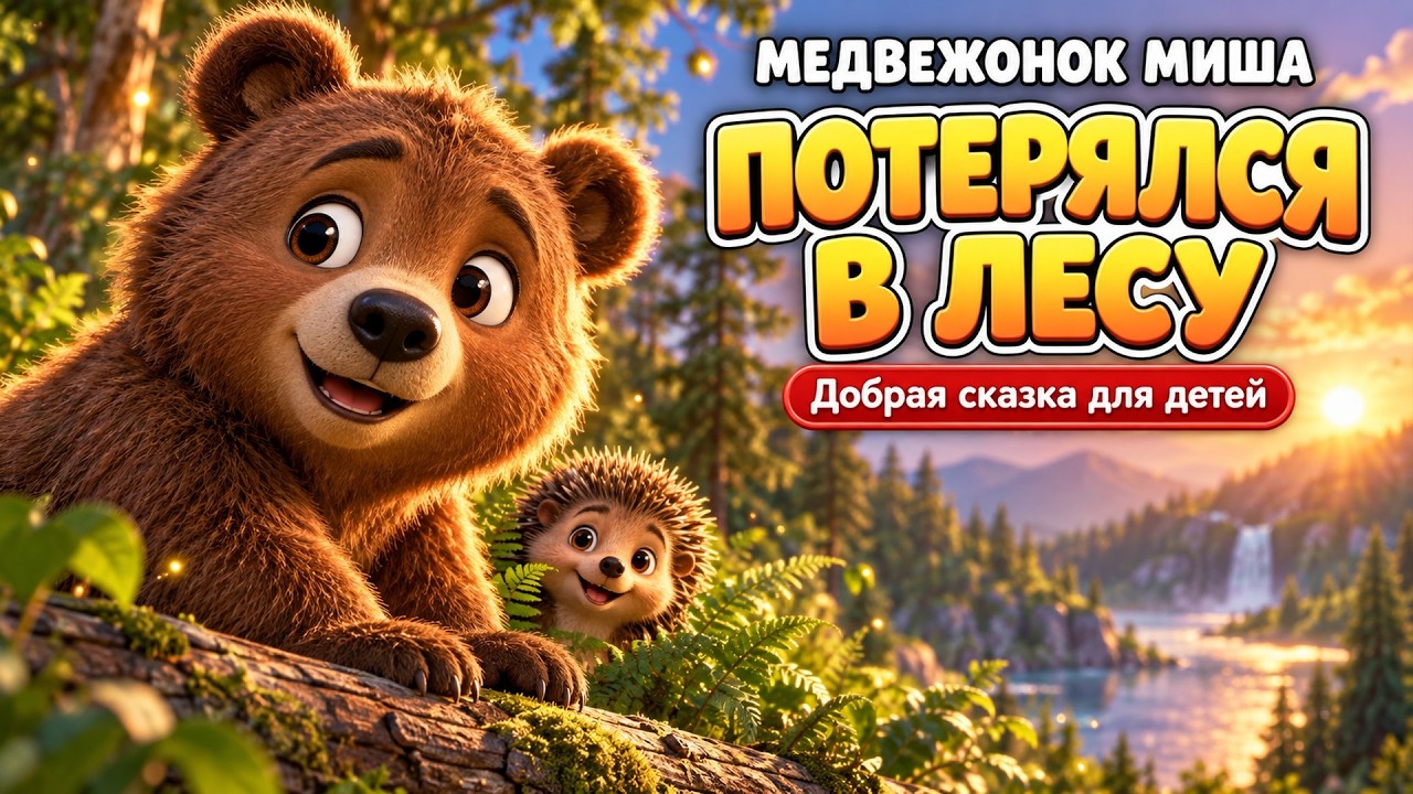 Медвежонок Миша потерялся в лесу  Сказка для сна про дружбу и смелость